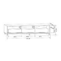 Rack com Painel Ripado até 70 Polegadas Sintra com LED 3 GV Cedro e Off White Alt 218 Larg 222 cm