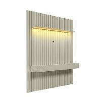 Painel Ripado com Rack Suspenso até 70 Polegadas Tulum com LED 1 PT 2 GV Off White Alt 242 Larg 222 cm - 1