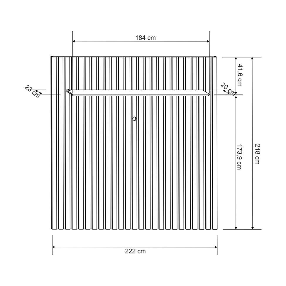 Painel Ripado com Rack Suspenso até 70 Polegadas Tulum com LED 1 PT 2 GV Cedro e Off White Alt 218 Larg 222 cm - 4