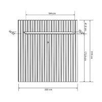 Painel Ripado com Rack Suspenso até 70 Polegadas Tulum com LED 1 PT 2 GV Cedro e Off White Alt 218 Larg 222 cm