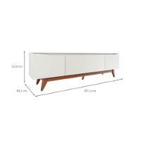 Rack para TV até 75 Polegadas Flynt Off White e Natural 184 cm - 3
