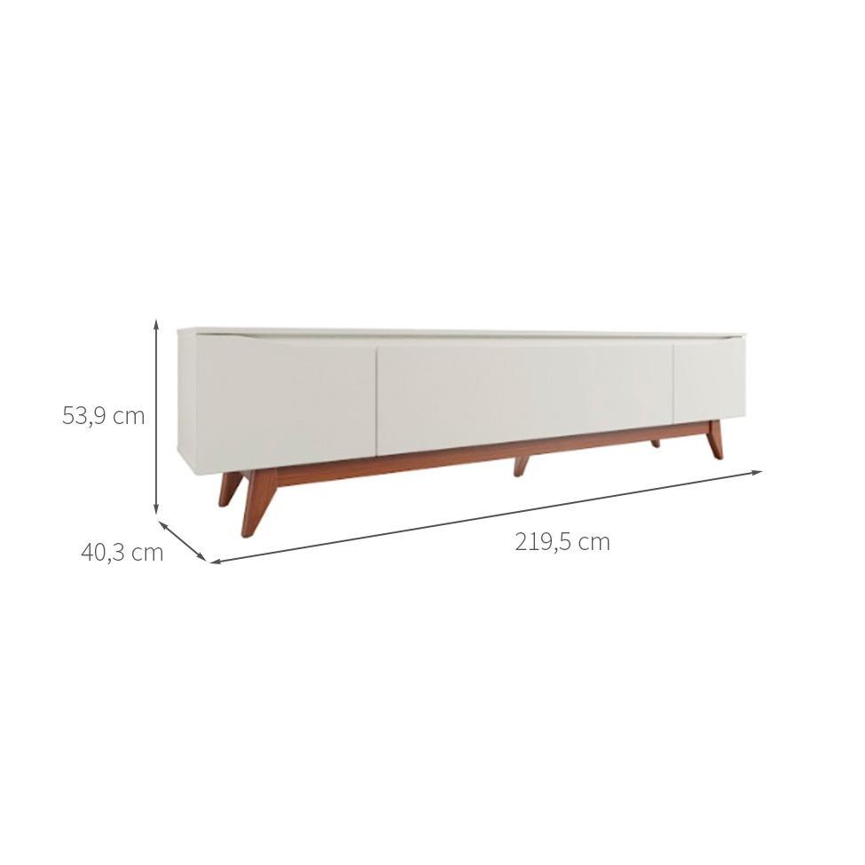 Rack para TV até 75 Polegadas Flynt Off White e Natural 219 cm - 3
