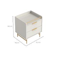 Mesa de Cabeceira Yves 2 GV Off White e Dourada - 3