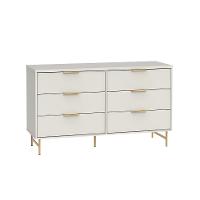 Cômoda Yves 6 GV Off White e Dourada - 1