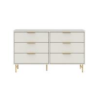 Cômoda Yves 6 GV Off White e Dourada - 4