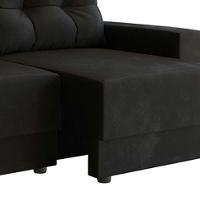 Sofá 3 Lugares Retrátil Lubeck Suede Preto 180 cm - 5