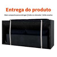 Sofá 3 Lugares Retrátil Lubeck Suede Preto 180 cm - 6