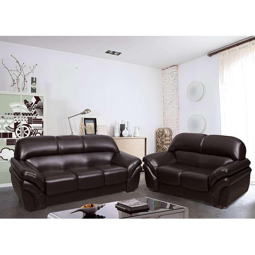 Conjunto de Sofás 2 e 3 Lugares Lisboa Marrom - 1