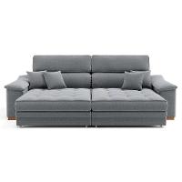 Sofá 3 Lugares Retrátil e Reclinável Leonard Linho Cinza - 2