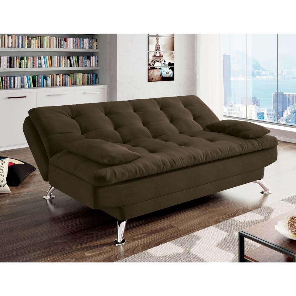 Sofá-Cama 3 Lugares Casal Premium II Suede Café - 6