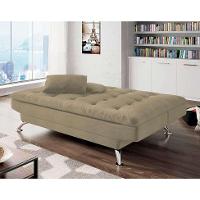 Sofá-Cama 3 Lugares Casal Premium Suede Velvet Bege - 8