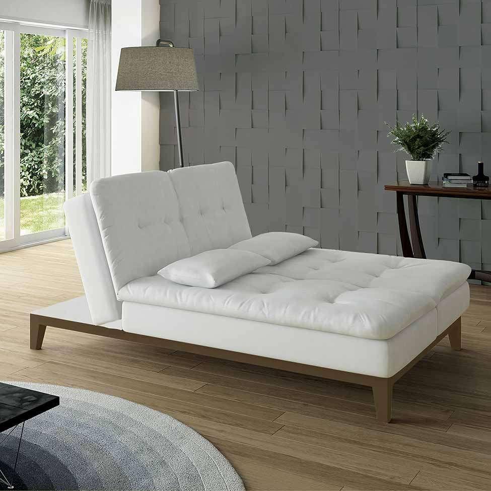 Sofá-Cama 3 Lugares Casal Amanda com Pés de Madeira Branco - 10