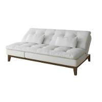 Sofá-Cama 3 Lugares Casal Amanda com Pés de Madeira Branco - 3