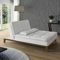 Sofá-Cama 3 Lugares Casal Amanda com Pés de Madeira Branco - 10