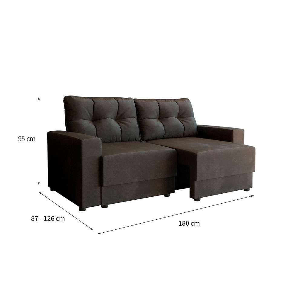 Conjuntos de Sofás 2 e 3 Lugares Lubeck Retrátil Grafite - 5