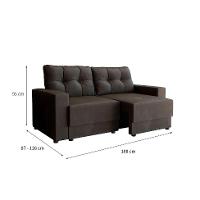 Conjuntos de Sofás 2 e 3 Lugares Lubeck Retrátil Grafite - 5