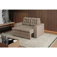 Sofá 2 Lugares Retrátil Lubeck Plush Suede Bege 140 cm - 2