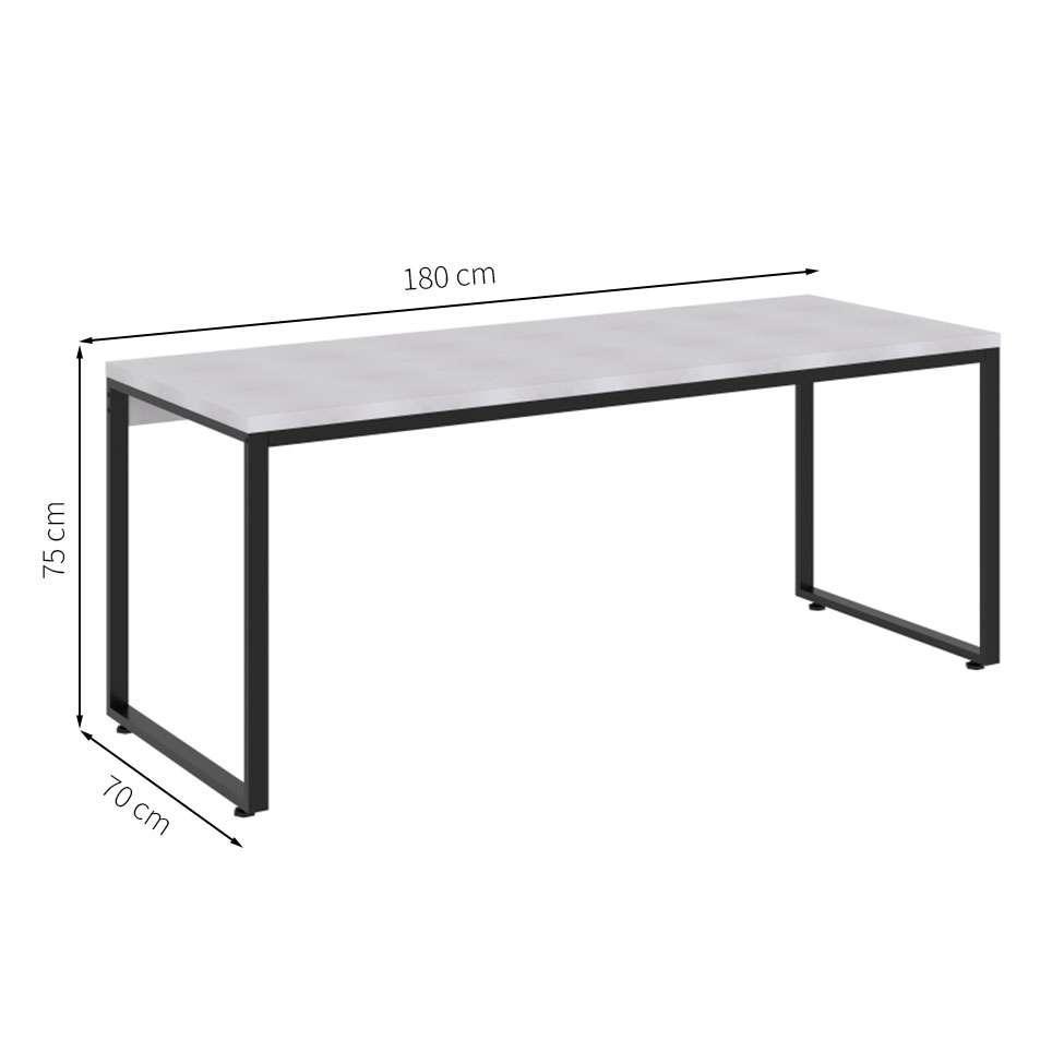 Mesa de Escritório Kuandra Branca e Preta - 3