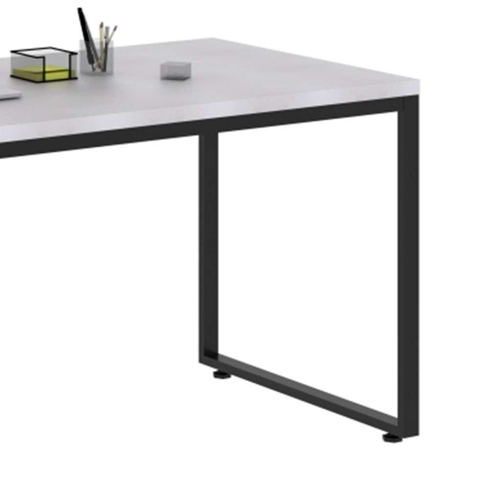 Mesa de Escritório Kuandra Branca e Preta - 6