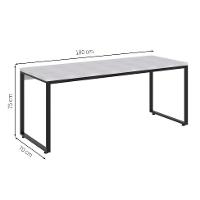 Mesa de Escritório Kuandra Branca e Preta - 3