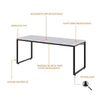 Mesa de Escritório Kuandra Branca e Preta