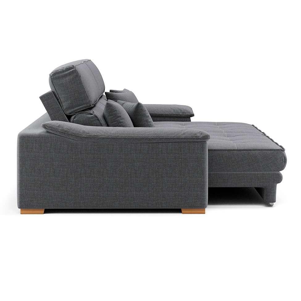 Sofá 3 Lugares Retrátil e Reclinável Leonard Linho Grafite - 5