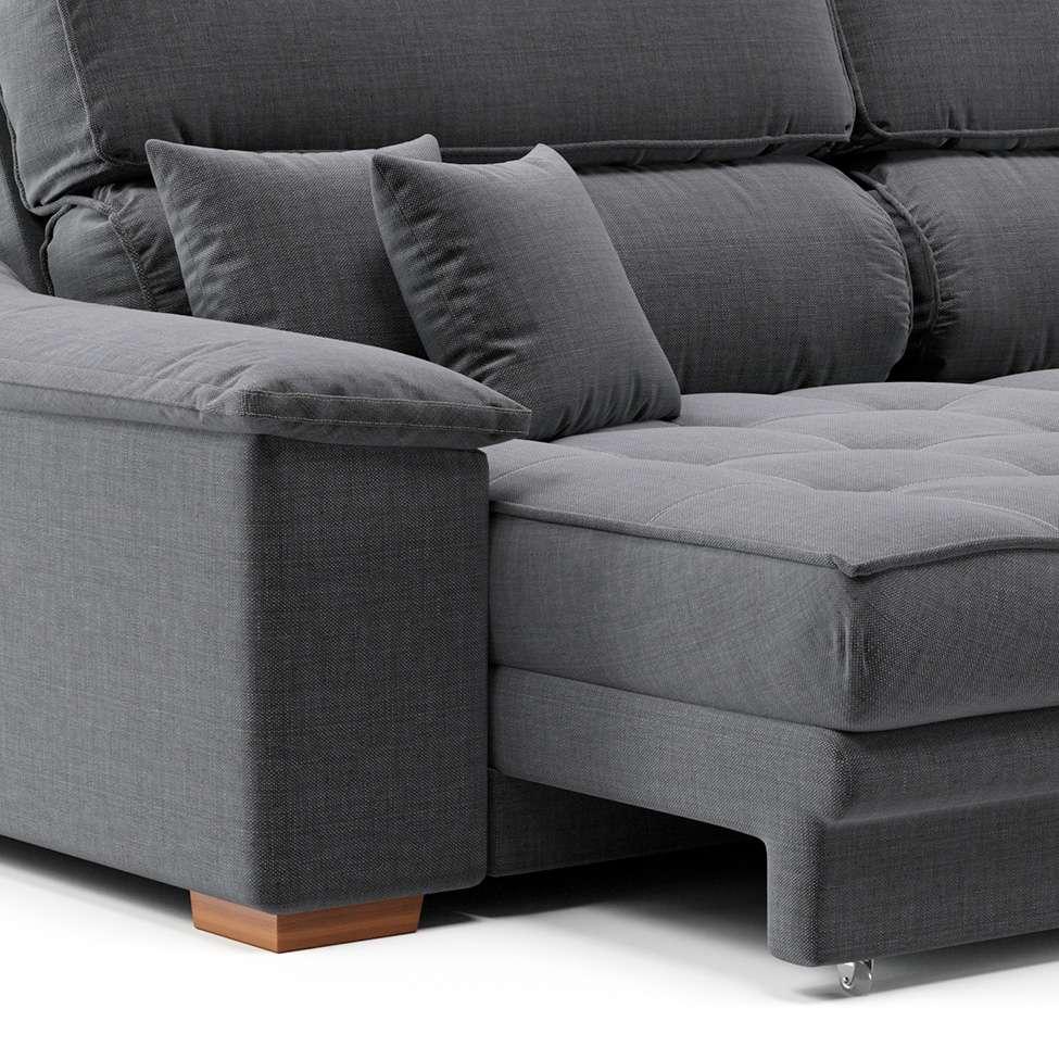 Sofá 3 Lugares Retrátil e Reclinável Leonard Linho Grafite - 7