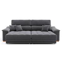 Sofá 3 Lugares Retrátil e Reclinável Leonard Linho Grafite - 2