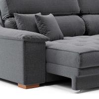 Sofá 3 Lugares Retrátil e Reclinável Leonard Linho Grafite - 7