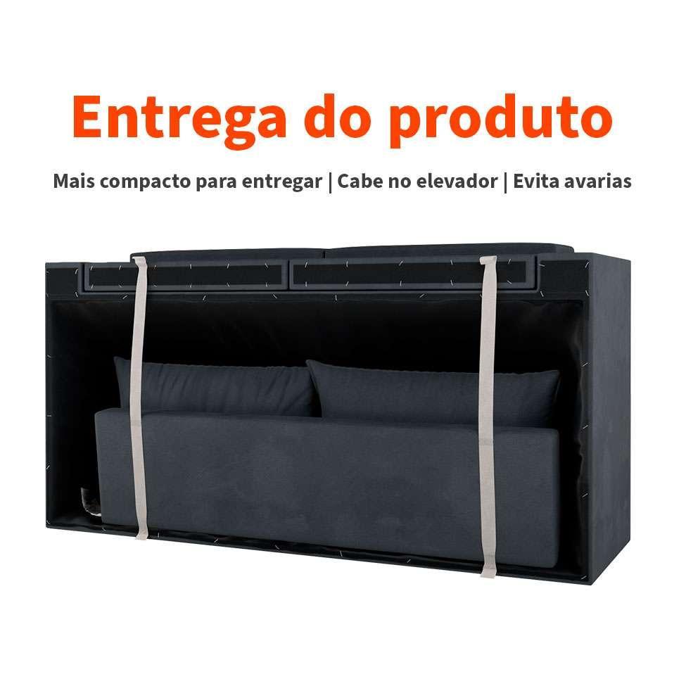 Sofá 3 Lugares Retrátil Lubeck Suede Grafite 180 cm - 6