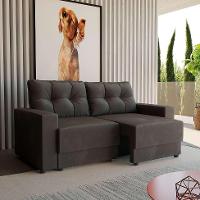Sofá 3 Lugares Retrátil Lubeck Suede Grafite 180 cm - 1