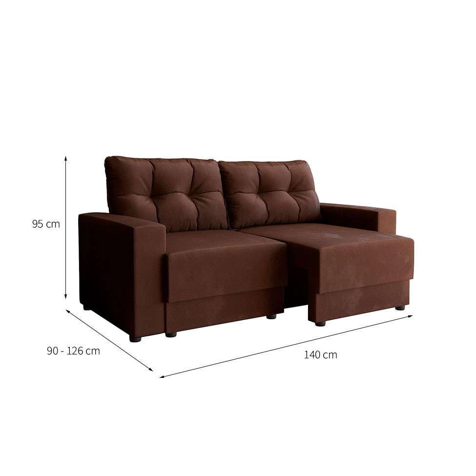 Conjuntos de Sofás 2 e 3 Lugares Lubeck Retrátil Marrom - 3