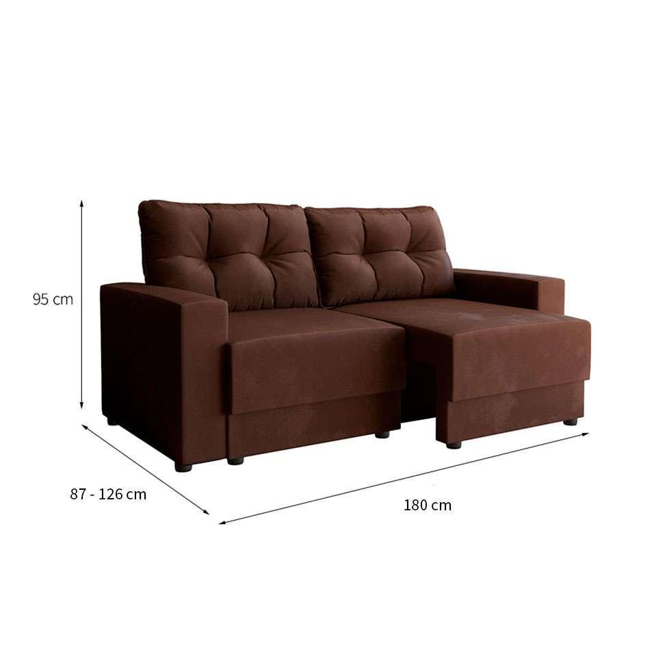 Conjuntos de Sofás 2 e 3 Lugares Lubeck Retrátil Marrom - 5