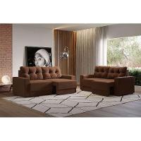 Conjuntos de Sofás 2 e 3 Lugares Lubeck Retrátil Marrom - 1
