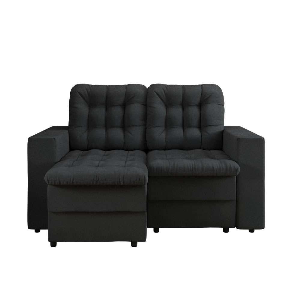 Sofá 2 Lugares Retrátil Lubeck Plush Suede Grafite 140 cm - 5