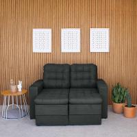 Sofá 2 Lugares Retrátil Lubeck Plush Suede Grafite 140 cm - 7