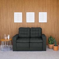Sofá 2 Lugares Retrátil Lubeck Plush Suede Grafite 140 cm - 9
