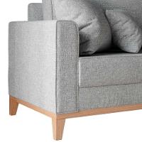 Sofá 3 Lugares Beny Base de Madeira Linho Cotton Cinza - 6