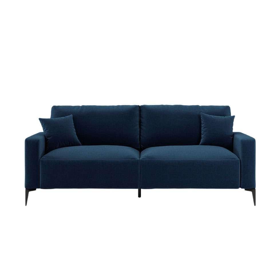 Sofá Unne 3 Lugares com Molas Ensacadas Linho Azul Marinho 200 cm - 2