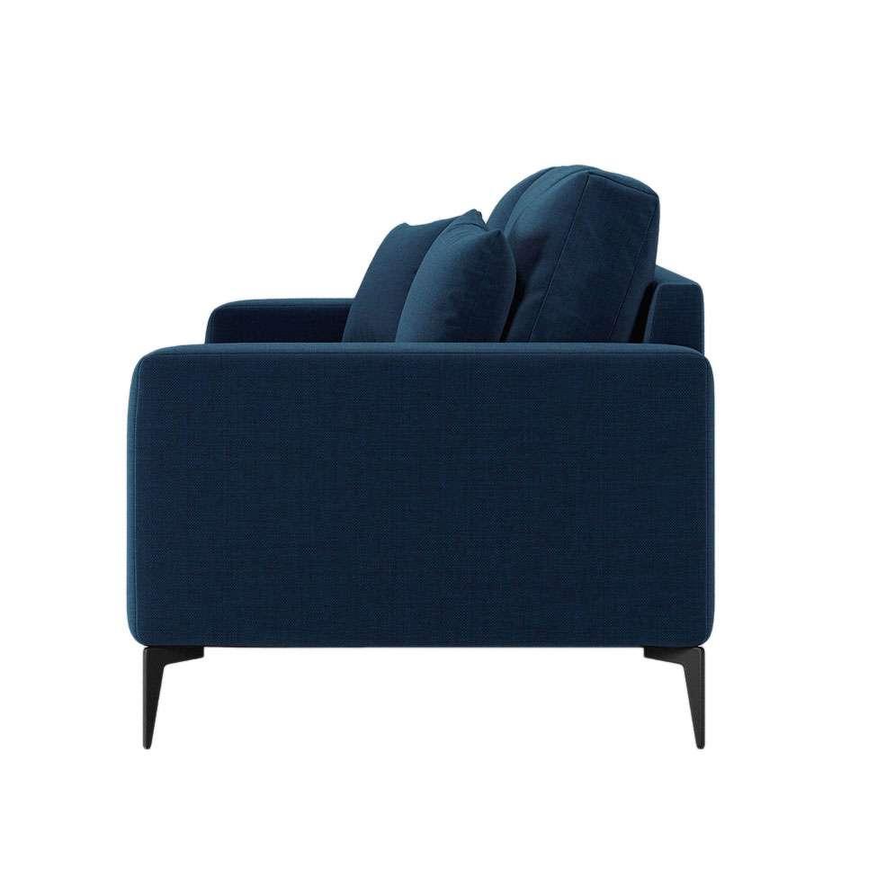 Sofá Unne 3 Lugares com Molas Ensacadas Linho Azul Marinho 200 cm - 6