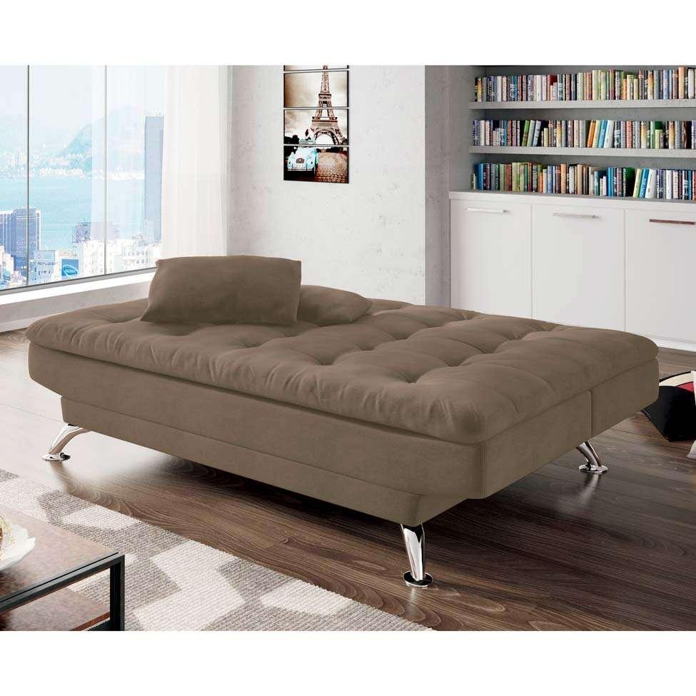 Sofá-Cama 3 Lugares Casal Premium Suede Marrom - 8