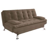 Sofá-Cama 3 Lugares Casal Premium Suede Marrom - 1