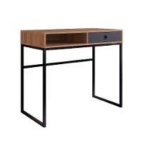 Conjunto para Escritório Office com Escrivaninha 1 GV, Gaveteiro 4 GV e Estante Livreiro 1 PT Grafite e Mel - 6