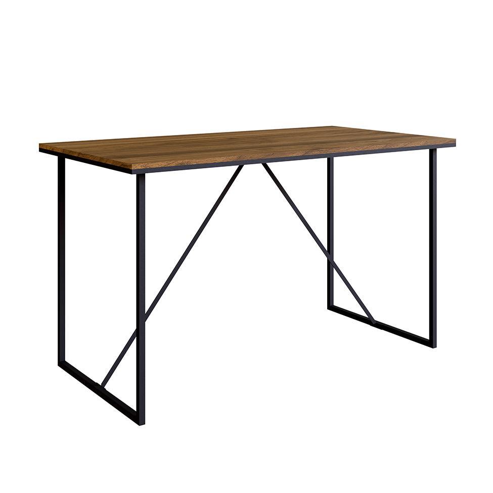 Conjunto de Escrivaninha Steel Wood com Gaveteiro 4 GV e Estante Livreiro Office 1 PT Grafite e Mel - 7