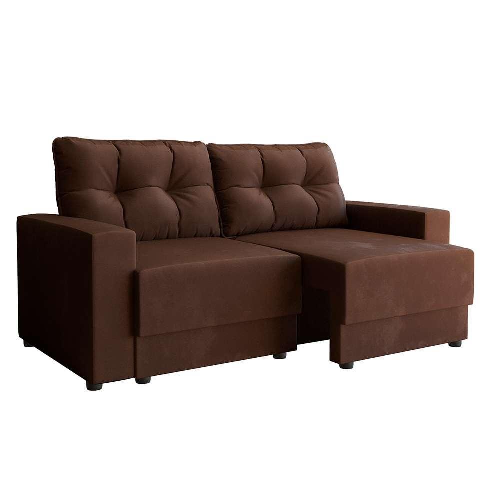 Sofá 3 Lugares Retrátil Lubeck Suede Marrom 180 cm - 2