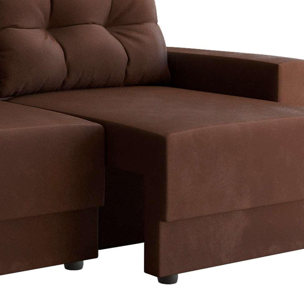 Sofá 3 Lugares Retrátil Lubeck Suede Marrom 180 cm - 5