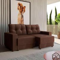 Sofá 3 Lugares Retrátil Lubeck Suede Marrom 180 cm - 1