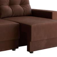 Sofá 3 Lugares Retrátil Lubeck Suede Marrom 180 cm - 5