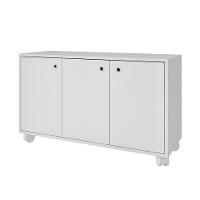 Conjunto de Escrivaninha Arneb com Armário Albireo 3 PT Branco - 5