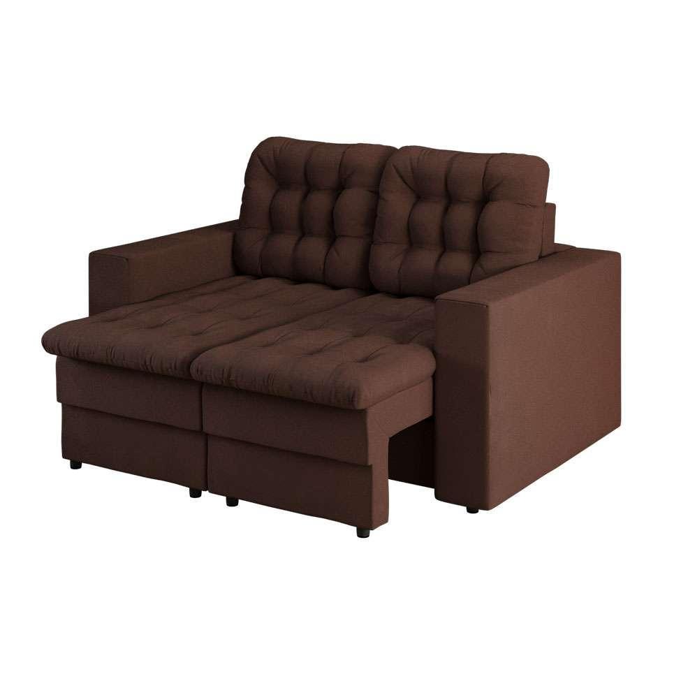Sofá 2 Lugares Retrátil Lubeck Plush Suede Marrom 140 cm - 6